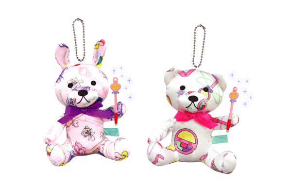 Bunny and bear plushes